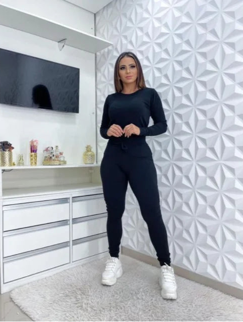 Conjunto canelado feminino