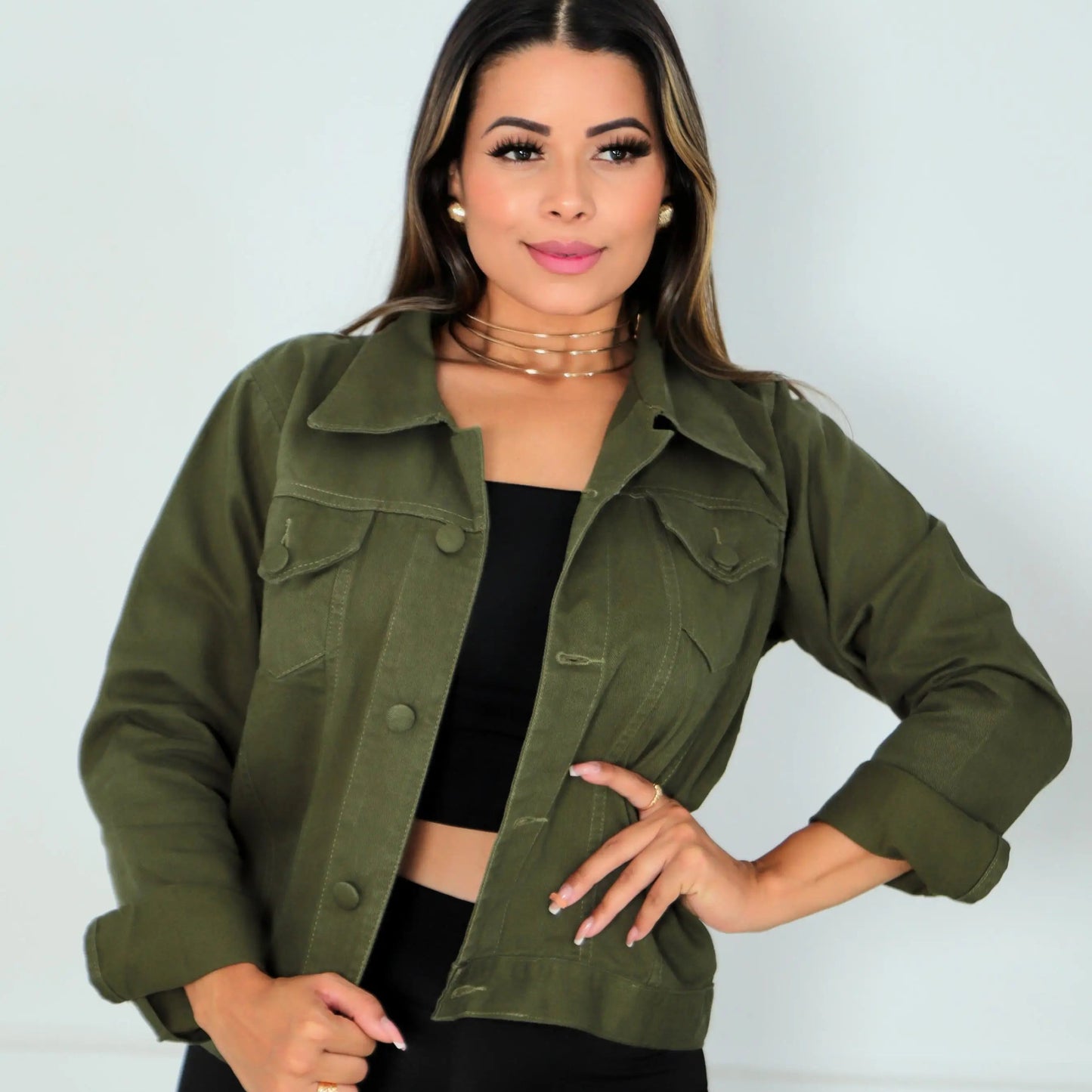 Jaqueta Sarja Feminina Com Botão