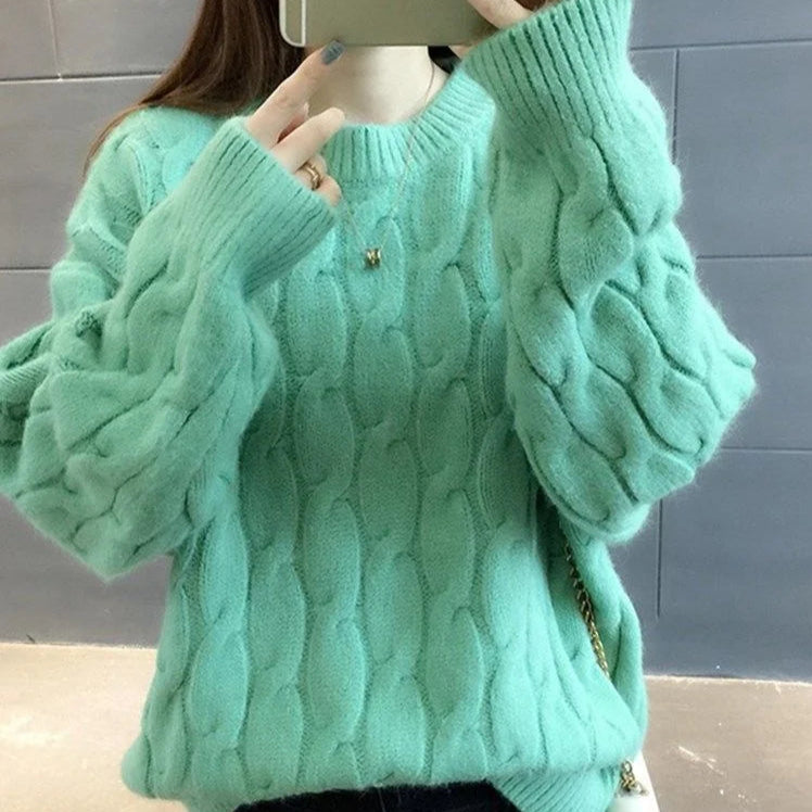 Blusa de lã gola redonda