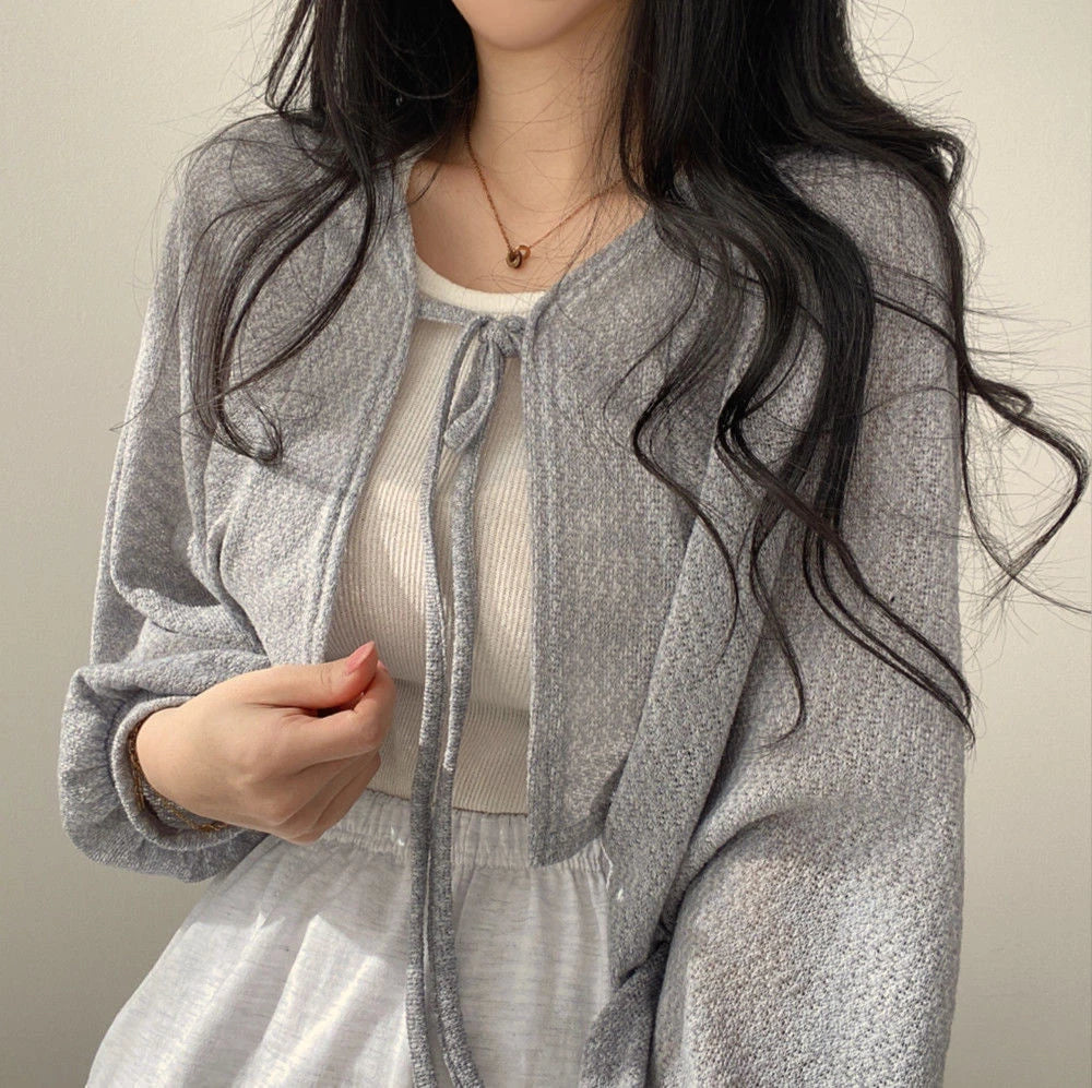 Cardigan curto de malha