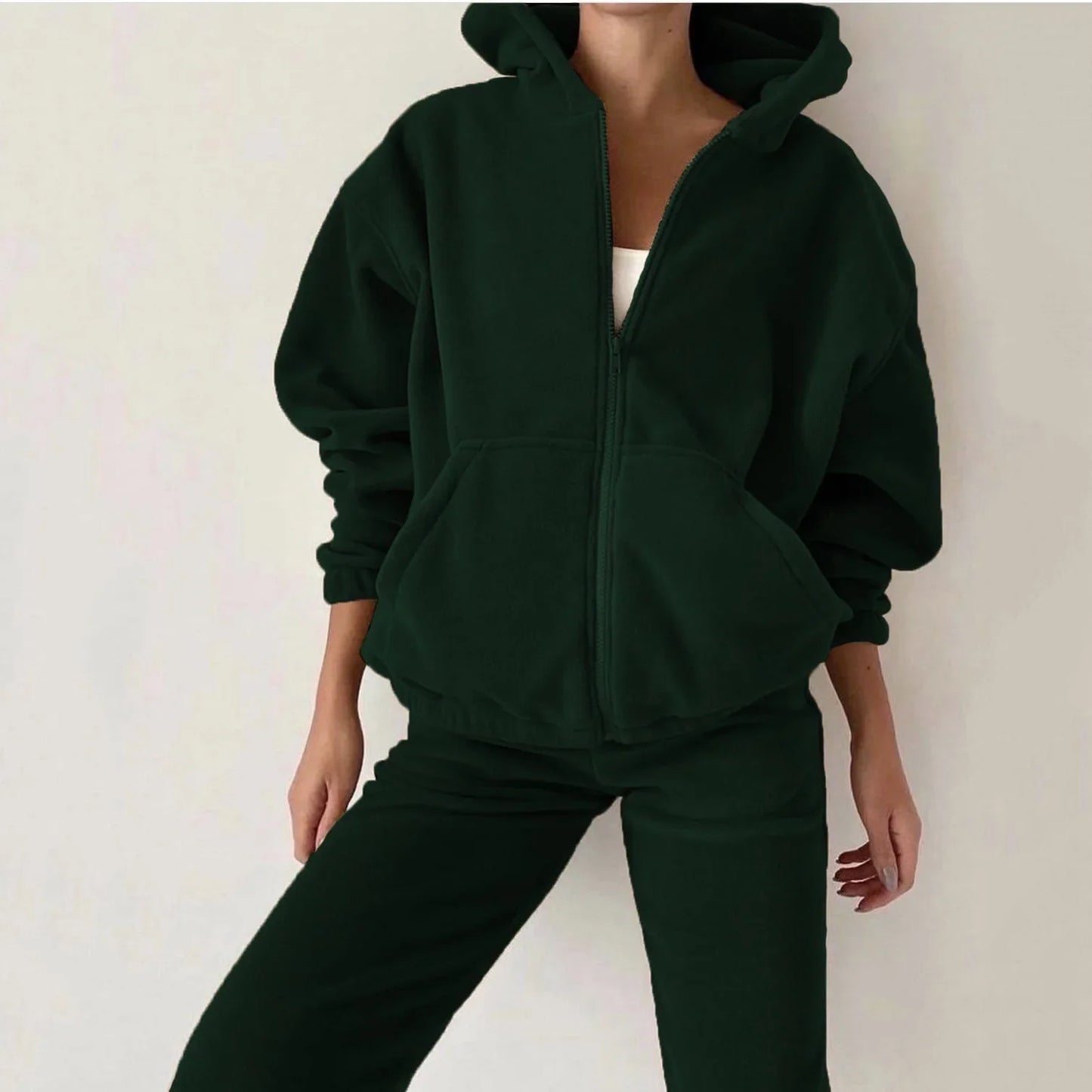 Conjunto de moletom esportivo da moda outono inverno