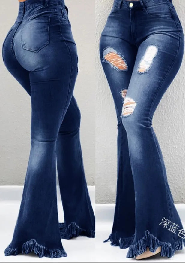 Calça jeans feminina moda outono cintura alta lisa skinny