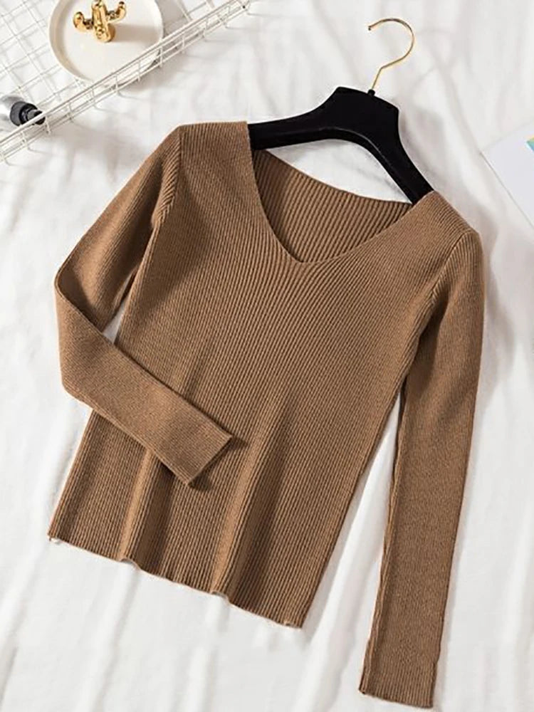 Blusa básica de lanzinha decote em v