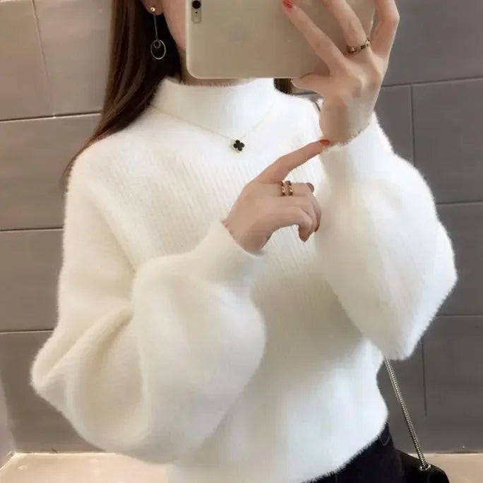 Blusa de lã manga lanterna