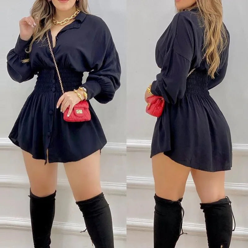 Chemise cintura justa manga longa