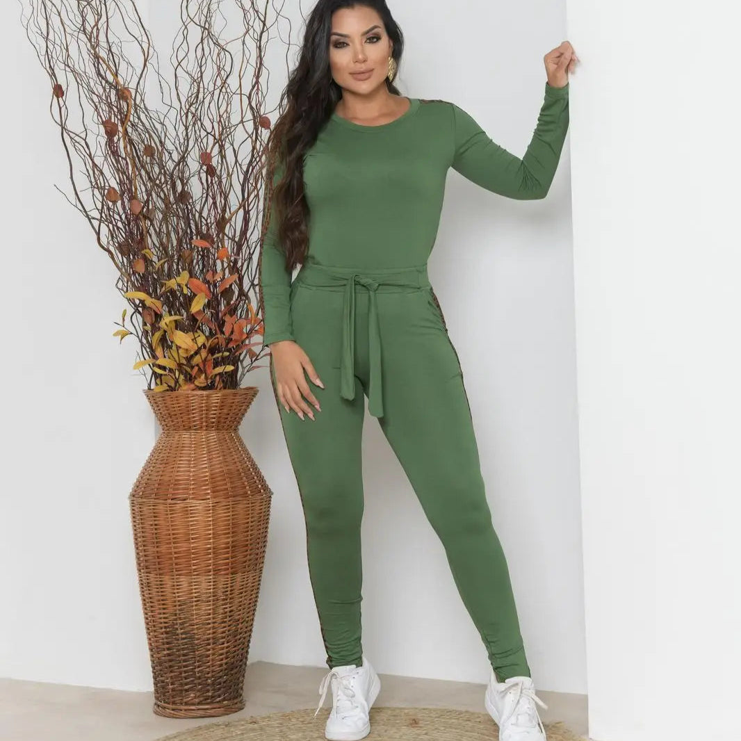 Conjunto Calça Malha e Blusa Manga Longa