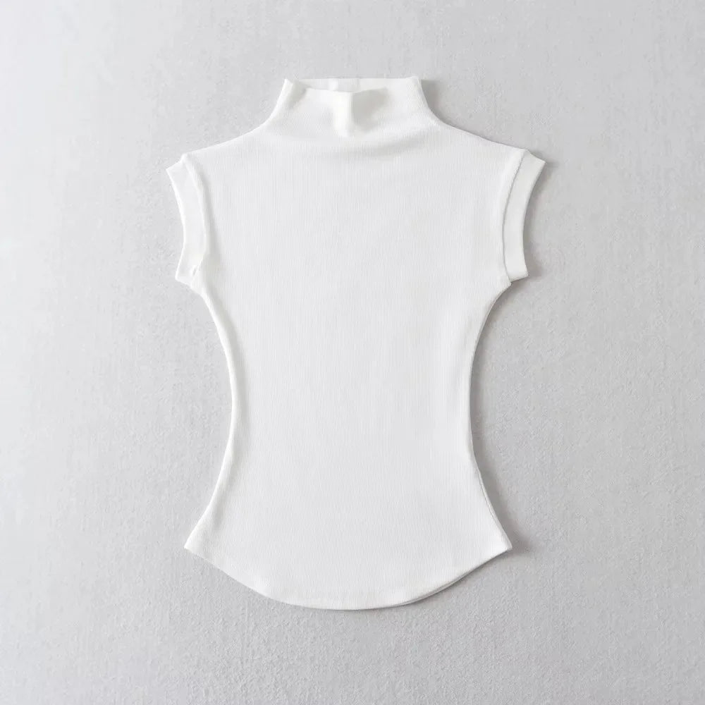 Blusa feminina de verão gola alta