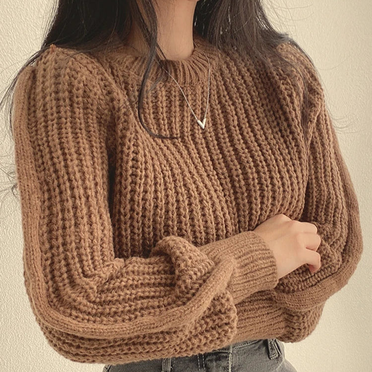Blusa tricot cropped feminino