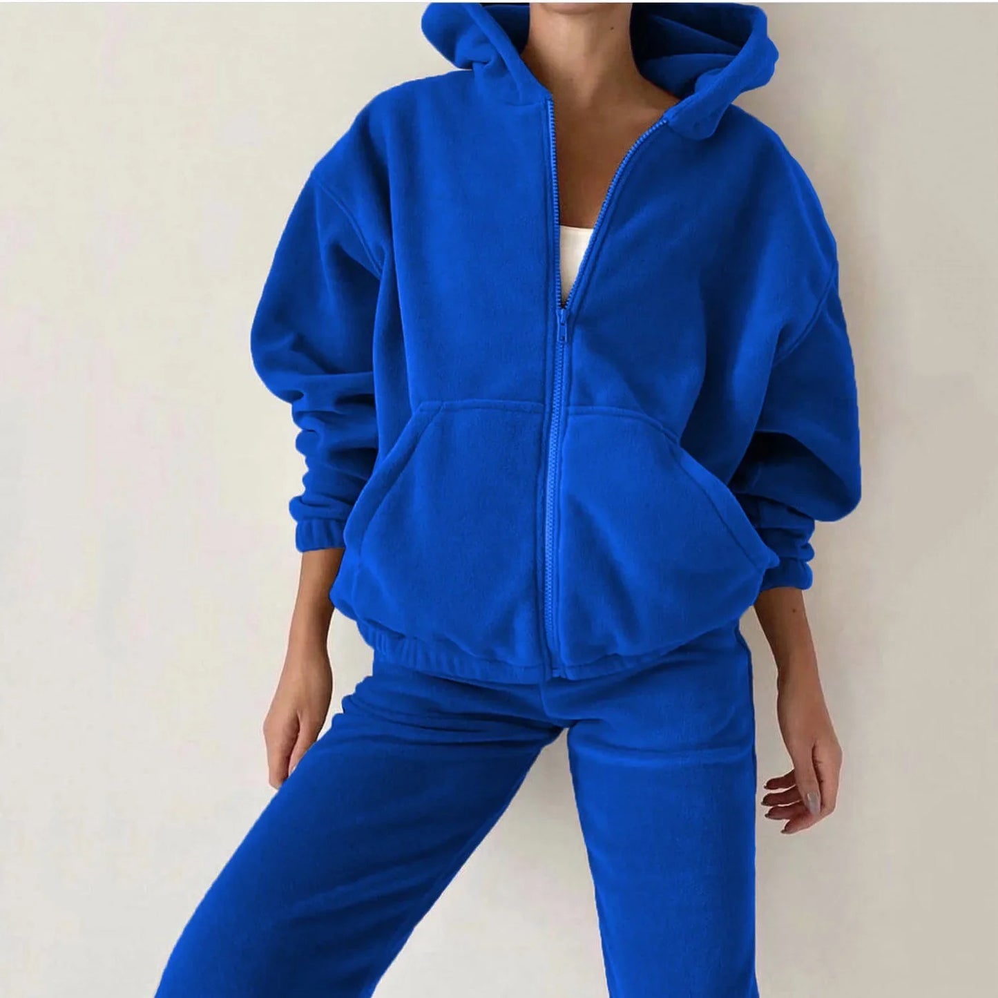 Conjunto de moletom esportivo da moda outono inverno