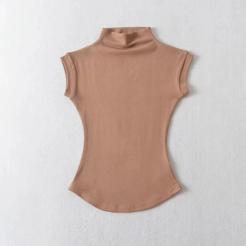 Blusa feminina de verão gola alta