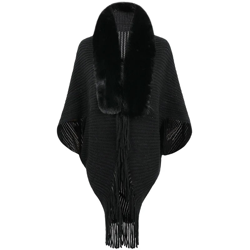 Cardigã feminino com gola teddy