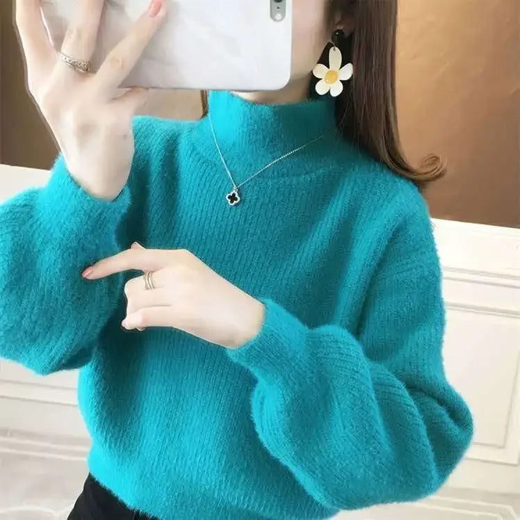 Blusa de lã manga lanterna