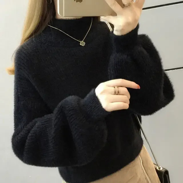 Blusa de lã manga lanterna
