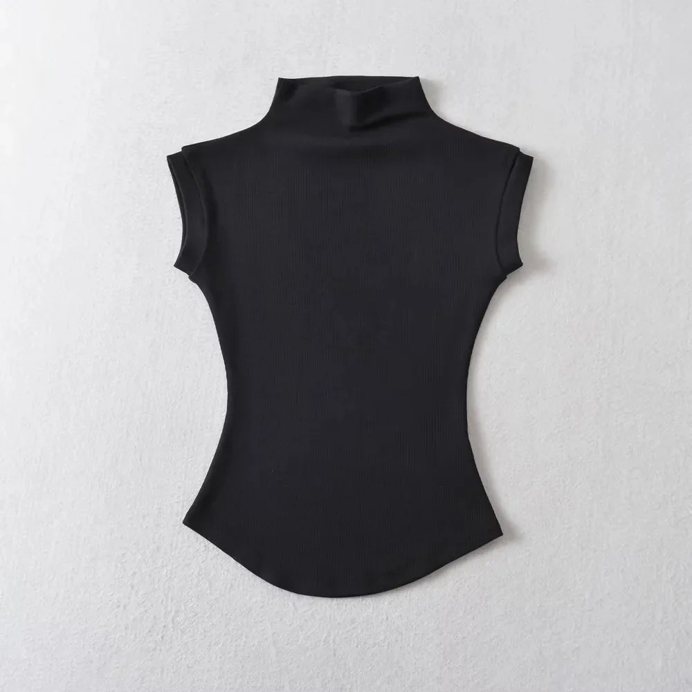 Blusa feminina de verão gola alta