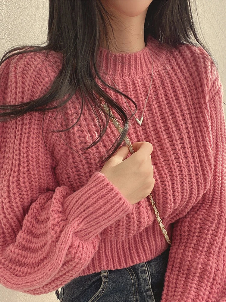 Blusa tricot cropped feminino