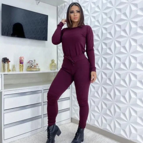 Conjunto canelado feminino