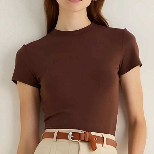 Camiseta Feminina Básica 100% algodão Lisa