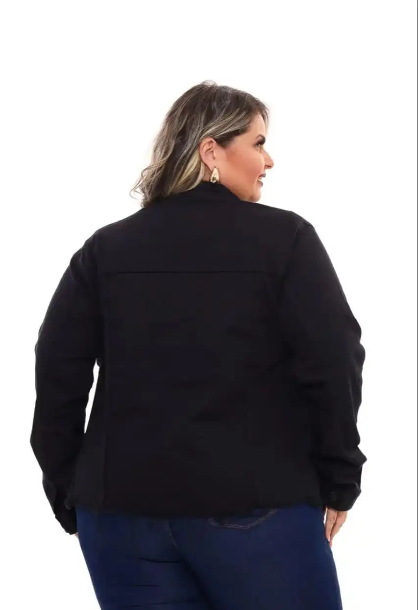 Jaqueta Jeans Feminina Plus Size