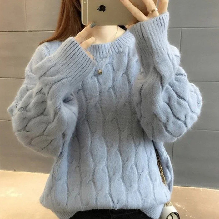 Blusa de lã gola redonda