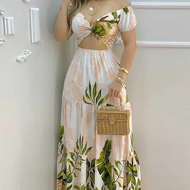 Vestido longo estampado verão