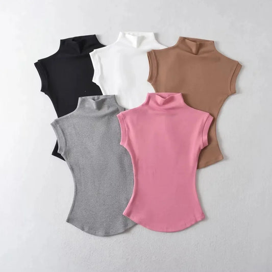 Blusa feminina de verão gola alta