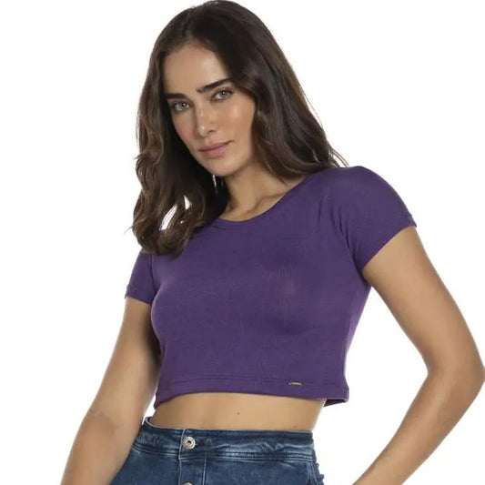 Cropped feminino roxo