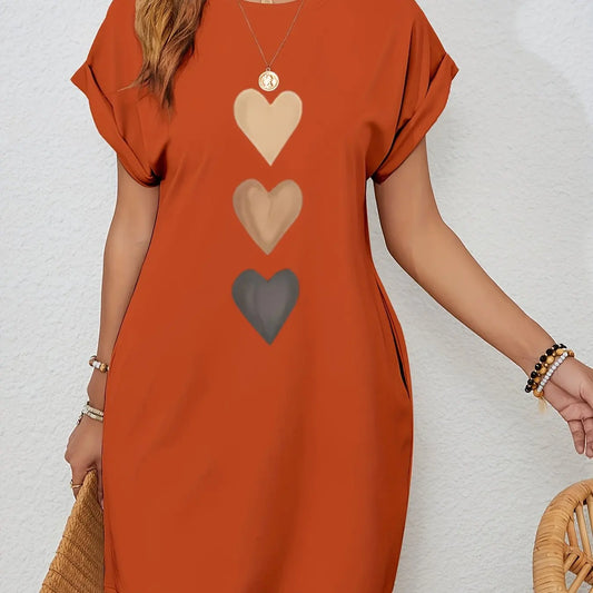 Vestido camiseta de malha casual feminino