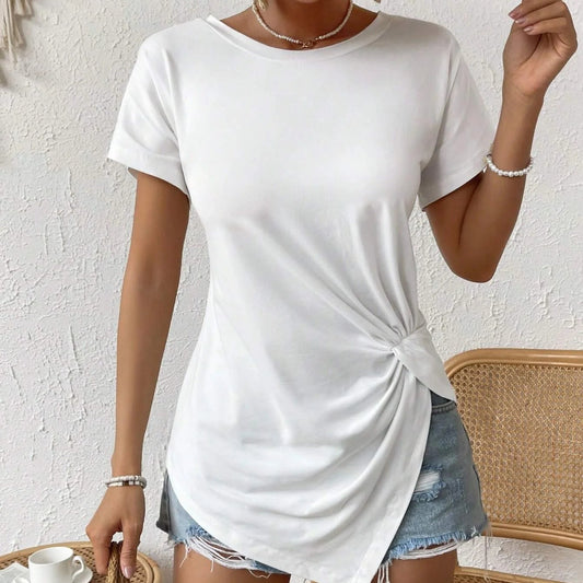 Camiseta manga curta nó na cintura