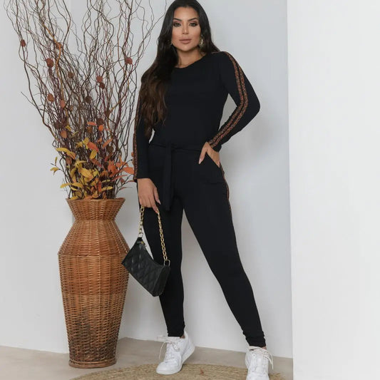 Conjunto Calça Malha e Blusa Manga Longa