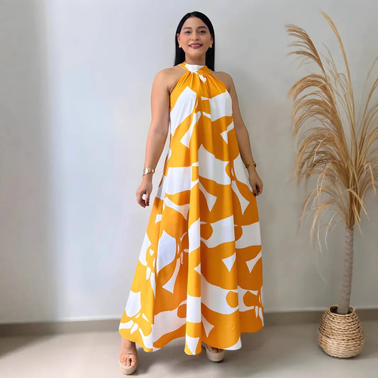 Vestido feminino de verão, casual, confortável e com modelagem solta