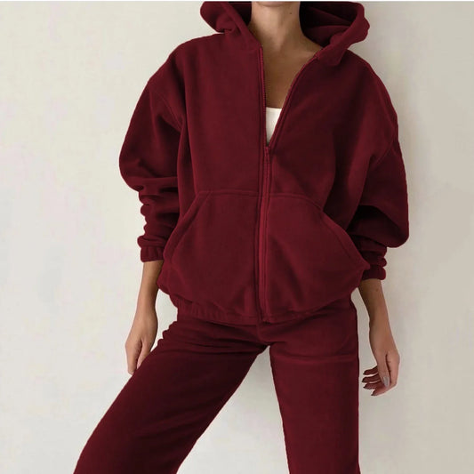 Conjunto de moletom esportivo da moda outono inverno
