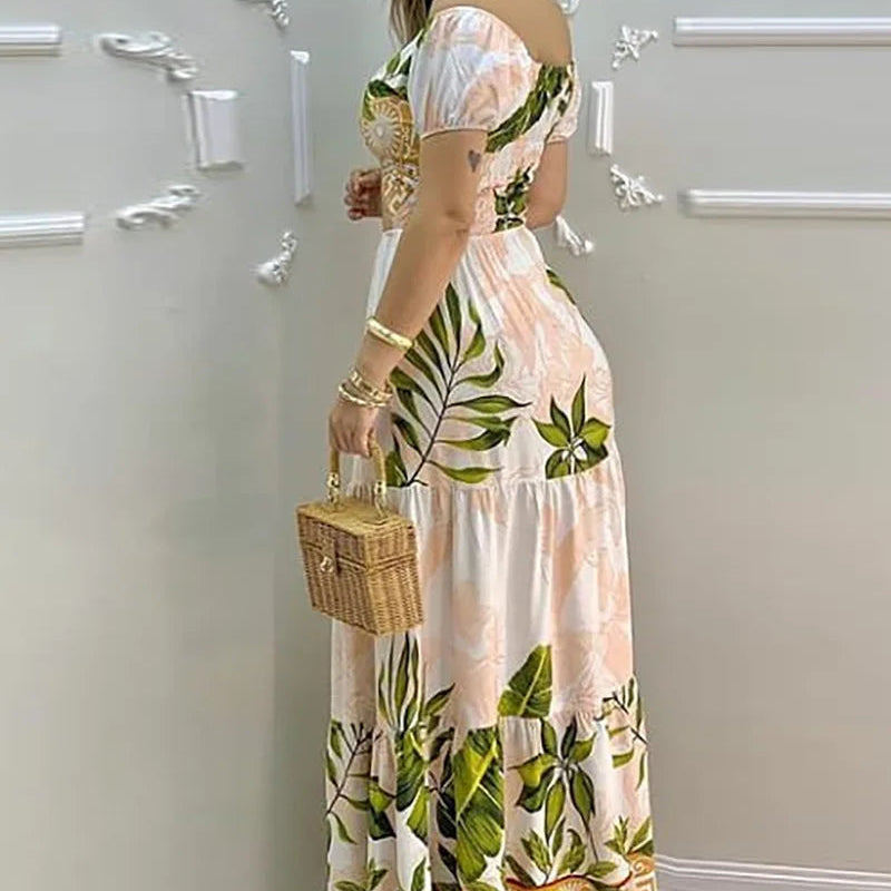 Vestido longo estampado verão