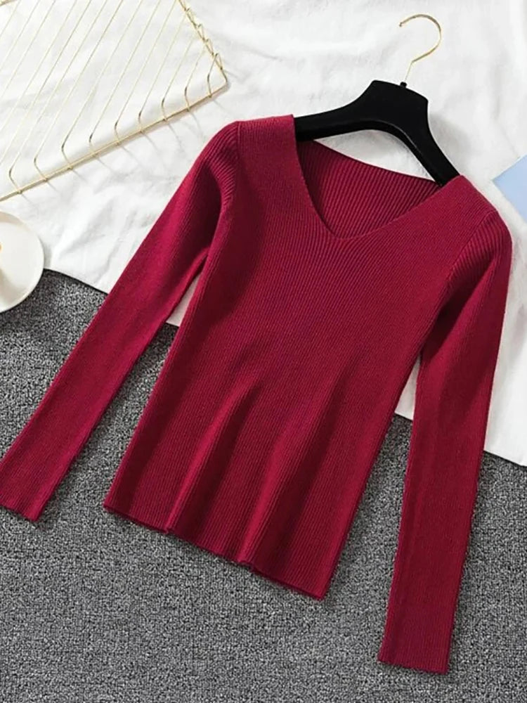 Blusa básica de lanzinha decote em v