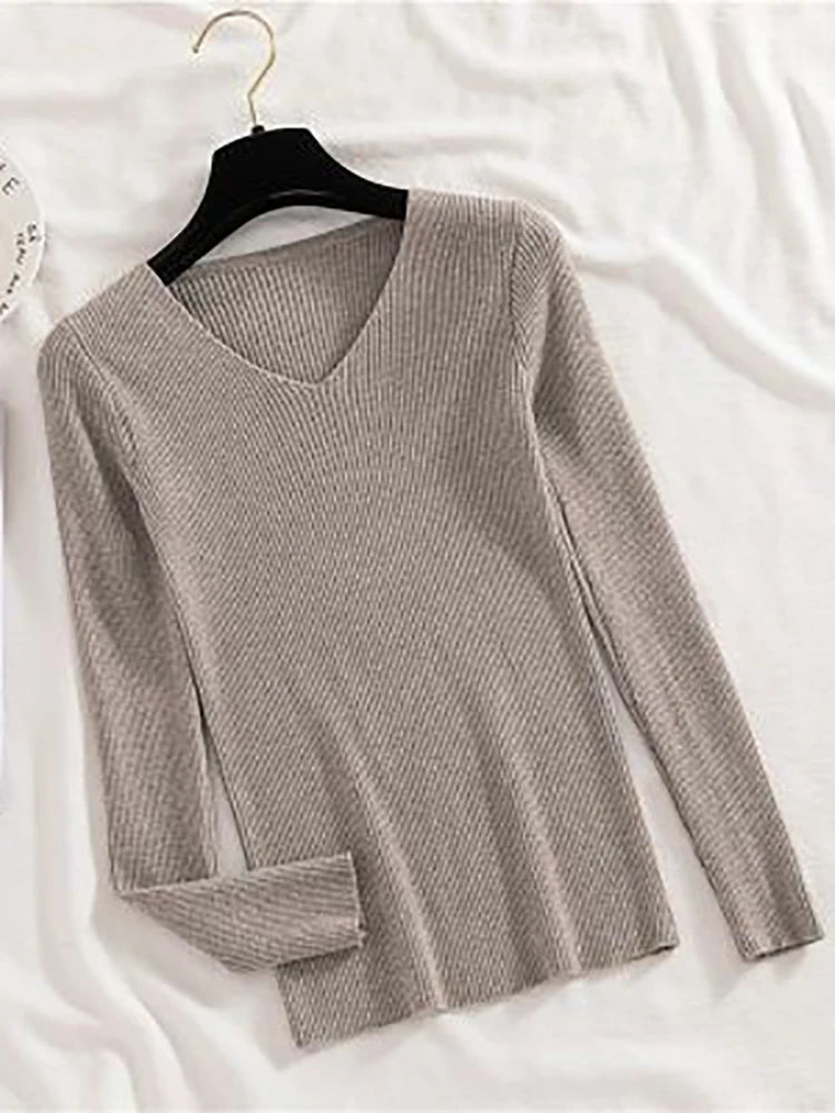 Blusa básica de lanzinha decote em v