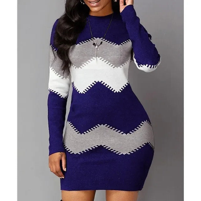 Vestido feminino de outono, estilo hip hop, vintage, com listras casual