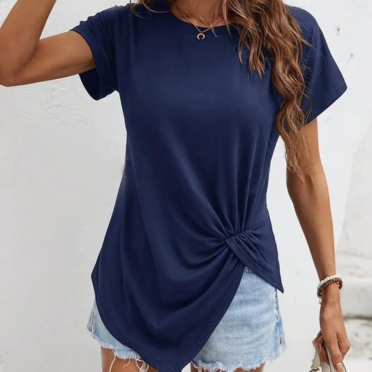 Camiseta manga curta nó na cintura